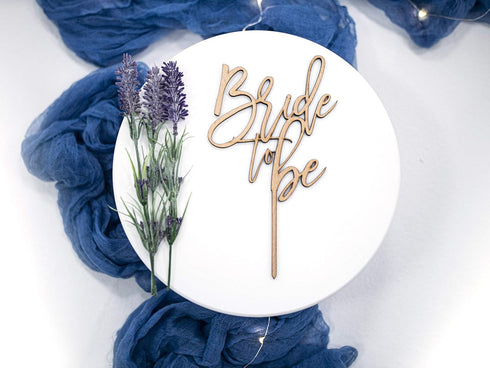 LS Designs Bride to Be Rustic Wood Cake Topper - 4 1/4 in x 7 1/4 in - Bridal Shower Rustic Decorations Bridal Cake Topper Bride to Be Topper Wood...