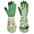 WANCHI Gardening Gloves, Durable and Comfortable Women's Long Garden Gloves for Gardening Work and Yard Work, Leather Gardening Gloves for Women, ...