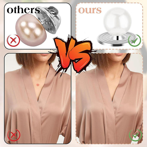 20 Sets Pearl Buttons Pearl Brooch Buttons Pearl Pins for Clothes No Sew Cover Up Buttons Removable Reusable Pearl Safety Pins for Women Girls Shi...