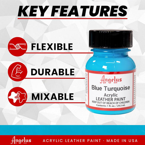 Angelus Acrylic Leather Paint, 1 oz, Blue Turquoise...