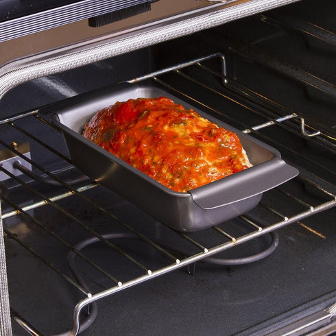 Ecolution Bakeins Healthy Meat Loaf Pan Set – Loaf Pan and Perforated Tray – PFOA, BPA, and PTFE Free Non-Stick Coating – Heavy Duty Carbon Steel ...