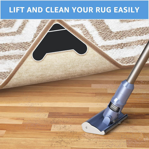 16 PCS Grippers for Rugs(2024 New), Lakuti Non Slip Dual Sided Rug Pads Grippers for Hardwood Floors and Tiles, Reusable Adhesive Carpet Rug Tape ...