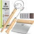 LHU Bread Making Tools and Supplies - Set of 3 - Danish Dough Whisk, Bread Lame, Bench Scraper - Dough Hook with Bread Scraper, Lame Bread Tool, B...
