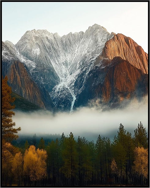 Posterizer 1 pcs-beautiful nature scene with evergreen trees and mountains 4-Landscape & Nature Art-Gift for Art Lovers-Decor for Home & Office- u...