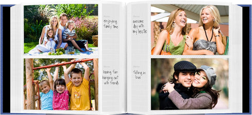 Fabric Frame Cover Photo Album 200 Pockets Hold 4x6 Photos, Sky Blue...