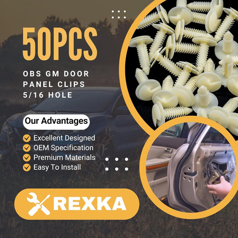 Rexka 50pcs Door Trim Panel Retainer Clip Compatible with GM 363137 Chevrolet Blazer Silverado Truck GMC Yukon...