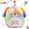 Easfan 12'' Original Rainbow Birthday Dog Plush Pillow Soft Puppy Plush Toy Cute Dog Stuffed Animal Birthday Gifts for Kids Toddlers...