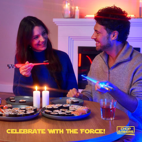 LIGHTSABER CHOPSTICKS LIGHT UP STAR WARS LED Glowing Light Saber Chop Sticks REUSABLE Sushi Lightup Sabers Bright LEDs - 8 Color Modes - 2 Pairs...