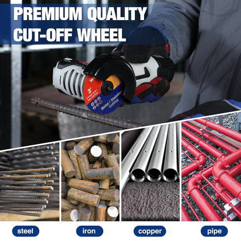 WORKPRO 20-Pack Cut-Off Wheels, 3 X 3/8-inch Metal&Stainless Steel Cutting Wheel, Thin Metal Cutting Disc for Angle Grinder...