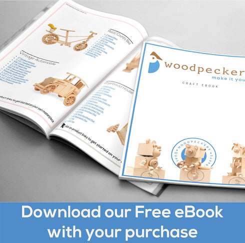 Unfinished Wood Candlestick Holders 6-3/4 inches with 7/8 inch Hole, Set of 2 Classic Craft Candlesticks to Paint or Decorate, by Woodpeckers...