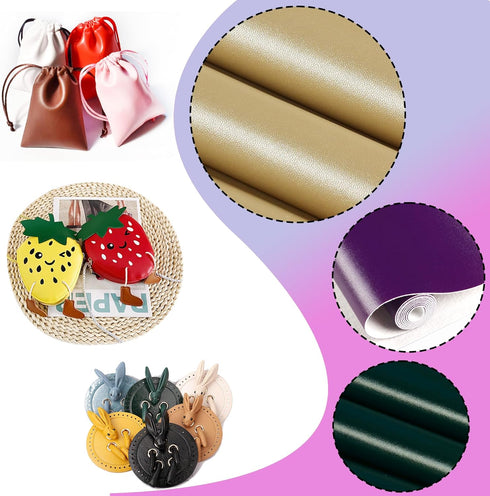 Ramya Smooth Solid Color Gold Faux Leather Sheets 1Rolls 12"X53"(30cm X 135cm),Faux Leather is Great for Handmade DIY Craft Projects, Bows,Leather...