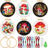 Juexica 6 Pcs Mushroom Cross Stitch Sets Mushroom Embroidery Kit for Beginners with Pattern and Instructions, 2 Embroidery Hoops, 6 Needles, Needl...