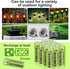 Rechargeable AA Batteries, Ni-MH Double A Solar Batteries High Capacity 1.2V Pre-Charged for Outdoor Solar Lights, String Lights Pathway Lights (A...
