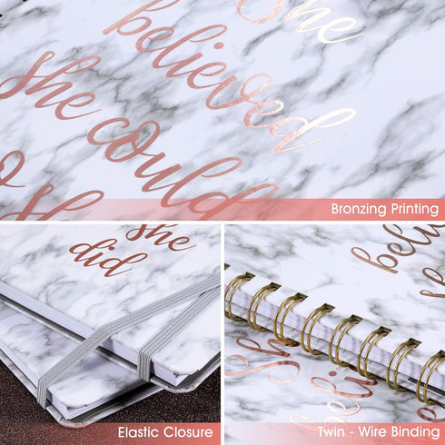 Frasukis Ruled Notebook/Journal - Spiral Notebook with Premium Thick Paper, 8.5" X 6.4", College Ruled Spiral Notebook, Waterproof Hardcover, Perf...