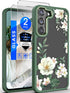 Dretal for Samsung Galaxy S22 5G Case Floral, Military Grade Drop Tested Hard Back & Soft Edge Slim Flower Women Girls Phone Protective Cover + Te...