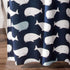 Lush Decor Whale Shower Curtain - Fabric Ocean Fish Animal Print Design for Kids, 72" x 72", Navy...