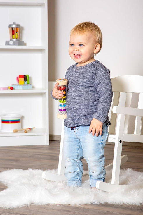 Wooden Rainbow Rainmaker Toy by Small Foot – Rhythm Instrument and Rattle for Babies Helps Hand-Eye Coordination and Developing Sensory Skills – C...