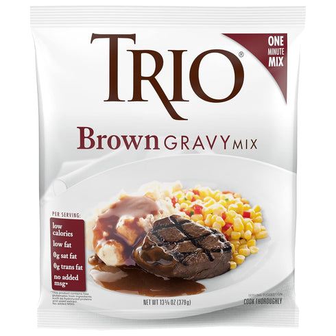 Trio Gravy Mix, Brown Gravy, Holiday Roasts, Dehydrated, Just Add Water, 13.37 oz Bag...