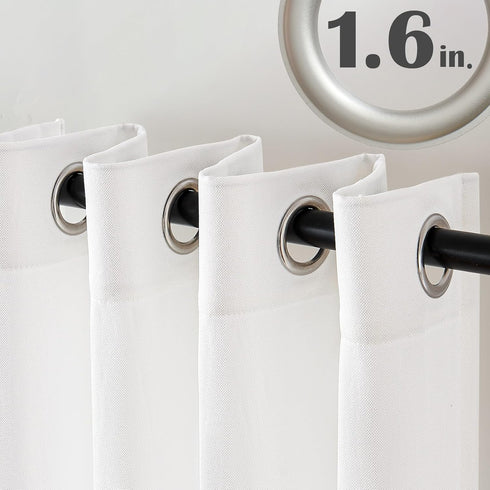 jinchan Linen Textured Curtain 54 Inch Length for Living Room Light Filtering Thermal Insulated Grommet Top Window Drape for Bedroom 52" W x 54" L...
