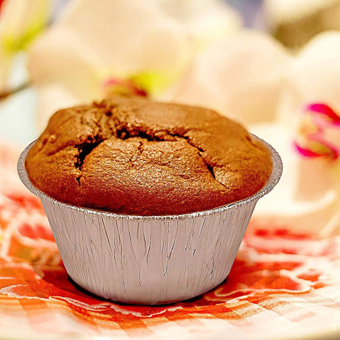 50Pack Disposable Round Aluminum Foil Trays Containers Cake Cup 3.2"x3.2"x1.4" For Kitchen Baking BBQ Make Cake Desserts Make Food For Kids Heat F...
