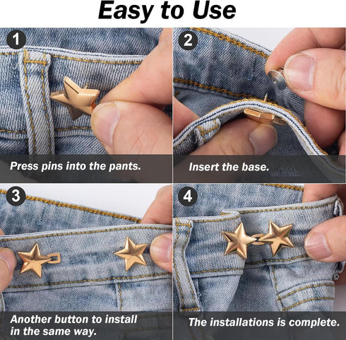 22 Pieces Pant Waist Tightener, No Sew and No Tool Detachable Button Pins for Jeans, Button for Jeans to Make Tighter, Adjustable Waistband Tighte...