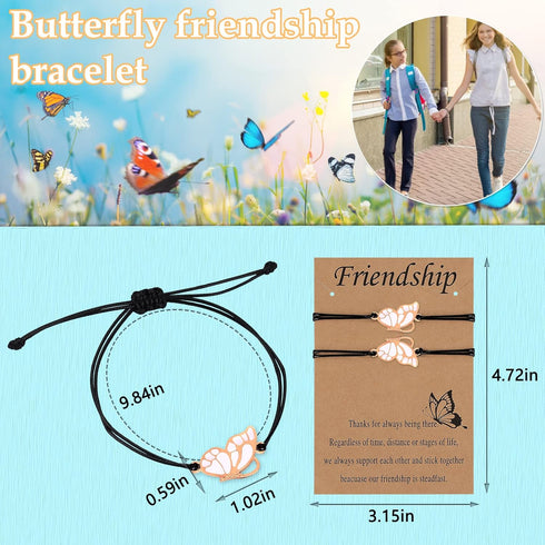 Friendship Bracelets for 2 Best Friends Matching Bracelet for BBF Friendship Gifts for Women Friends Couples Mother Flower Gifts Distance Birthday...
