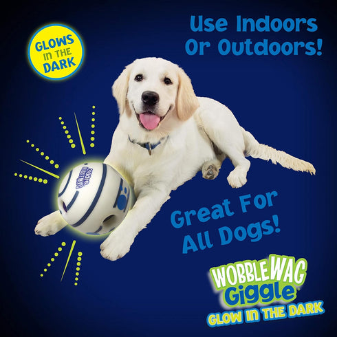 Wobble Wag Giggle Ball - Interactive Glow in the Dark Dog Toy, Giggle Sounds Keeps Dogs Busy and Entertained for Self Play, Pets Know Best...