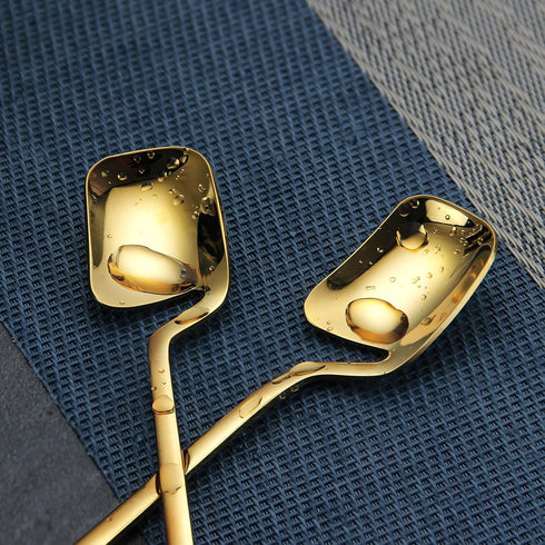 IQCWOOD Coffee Spoons, 5.6 Inches Demitasse Espresso Stainless Steel Small Spoon, Gold Teaspoons for Dessert, Sugar, Tea, Ice Cream, Set of 6...