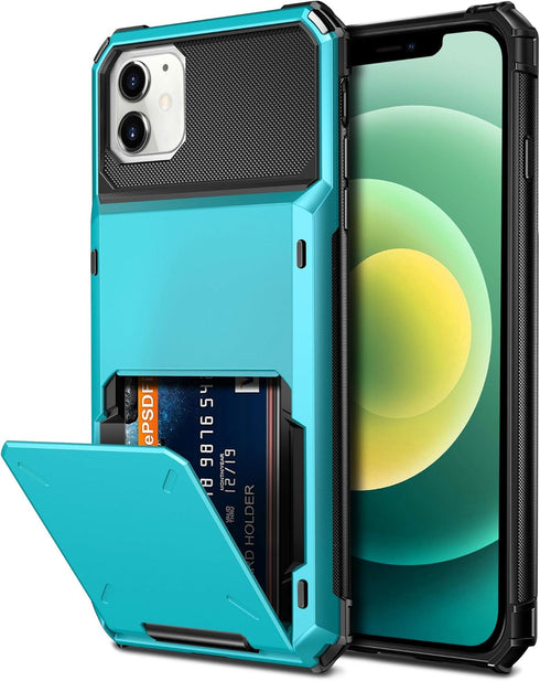 Vofolen Compatible with iPhone 12 Mini Case 5G Wallet 4-Card Slot Credit Card Holder Flip Door Hidden Pocket Anti-Scratch Dual Layer Hybrid Bumper...