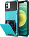 Vofolen Compatible with iPhone 12 Mini Case 5G Wallet 4-Card Slot Credit Card Holder Flip Door Hidden Pocket Anti-Scratch Dual Layer Hybrid Bumper...