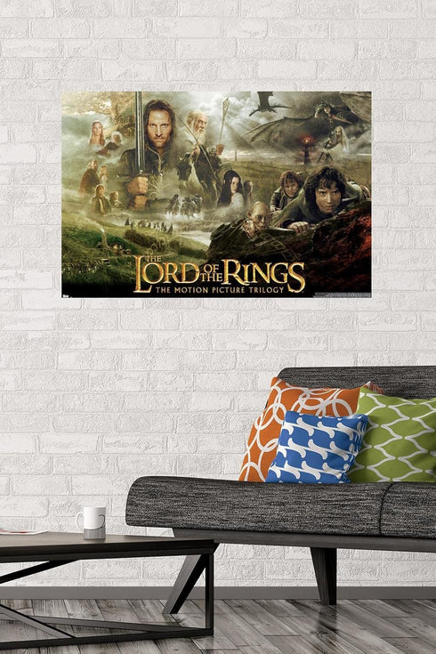 The Lord of the Rings: The Motion Picture Trilogy Wall Poster, 34L" x 22.4W", Premium Poster & Mount Bundle...