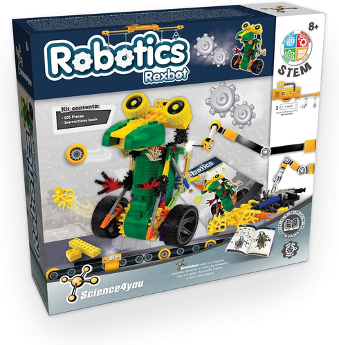 Science4you Robotics Rexbot - Robot Building Toy for Kids Age 8-14, Kit with 106 Pieces to Build Your Own Robot and Make it Move, Science Kit and ...