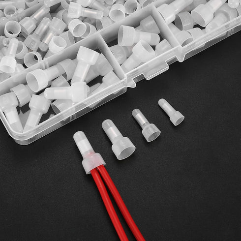 250 Pcs Closed End Crimp Connectors, 22-16/16-14/12-10 AWG Gauge Nylon Insulated Closed End Wire Crimp Cap Wire Connectors, Crimp Cap Terminals Co...