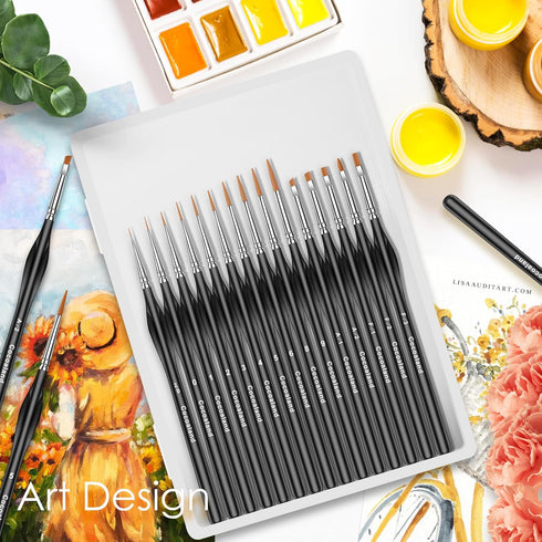Miniature Paint Brushes,15Pcs Small Fine Tip Paintbrushes, Micro Detail Paint Brush Set, Triangular Grip Handles Art Brushes Perfect for Acrylic, ...