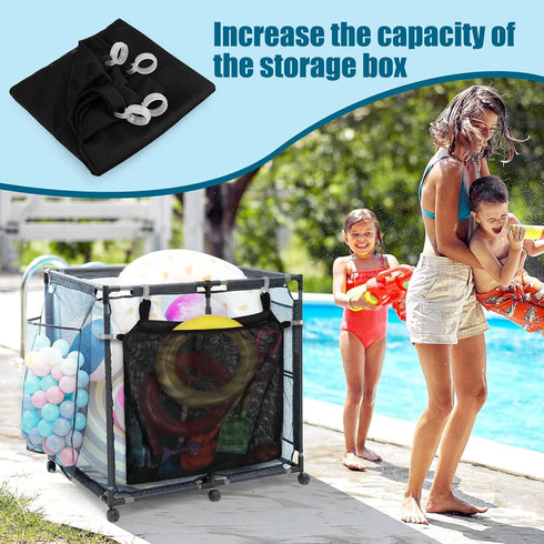 2 Pcs Pool Storage Bin Side Pouch- Elastic Mesh Pool Storage Side Hanging Bags- Large Capacity Pool Storage Organizer Side Mesh Pockets Packages f...