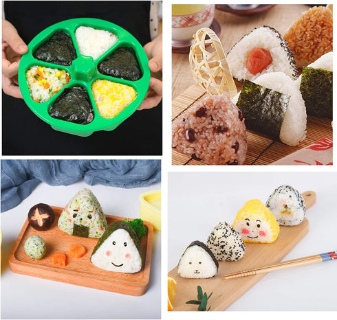 6 Cavity Triangle Sushi Mold Onigiri Rice Ball Press Maker Non-stick Sushi Maker Tools For Seaweed Cilantro Rice Balls...