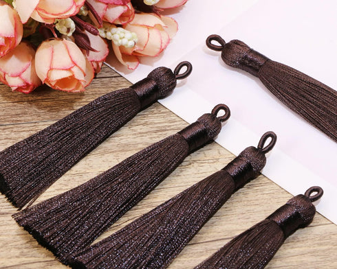 Tupalizy 10PCS Handmade Soft Silky Tassels with Hanging Loop for Bookmarks Keychains Earring Bracelets Jewelry Making Souvenir Graduation Clothing...