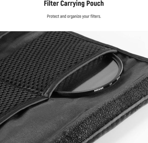 NEEWER 55mm Filter Kit, UV + CPL + ND4 Filters with Storage Bag & Cleaning Cloth, Optical Glass and Aluminum Alloy Slim Frame, Compatible with Can...