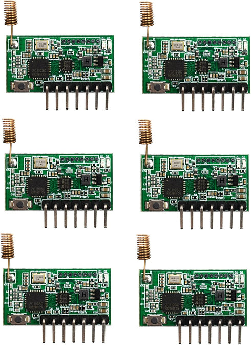 QIACHIP 6 pcs RX480E-868 Modules 868mhz rf Transmitter and Receiver 2-in-1 Wireless Module 4-Channel Decoding Output 400m 1300feet Long-Distance T...