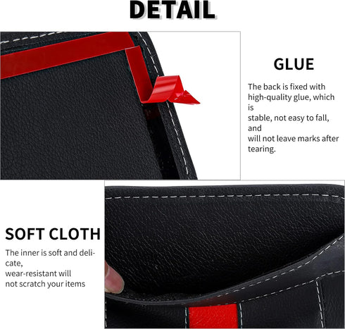 Accmor Car Side Pocket Organizer, Car Seat Pockets PU Leather Tray Pouch, Car Seat Storage Gap Filler, Phone Key Sunglasses Holder for Car Door Wi...