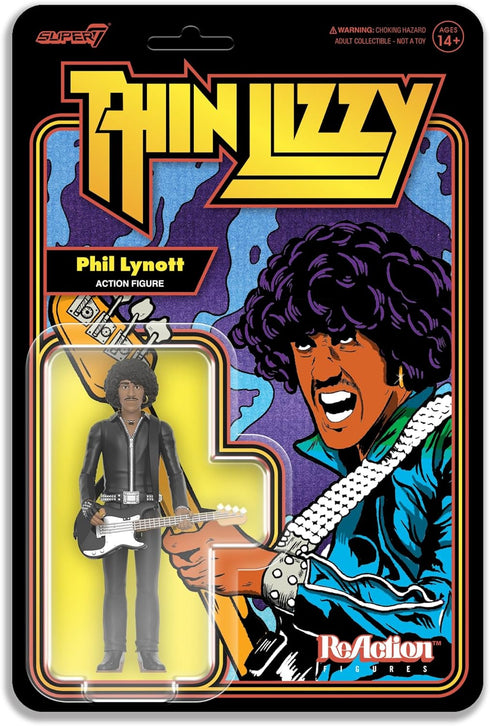 Super7 Thin Lizzy ReAction Figures - Phil Lynott (Black Leather) Action Figure...
