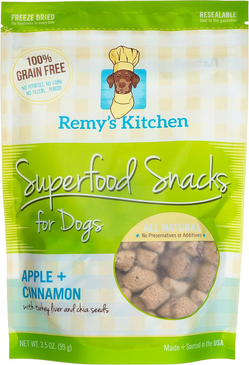 Freeze Dried Superfood Snacks for Dogs Apple+Cinnamon All Natural Dog Treat...