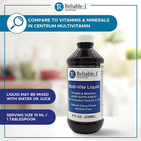 Multi-Vite Liquid Multivitamin for Adults Liquid Vitamins Antioxidant Supplement for Immunity, Metabolism and Energy Support | 8 FL.OZ....