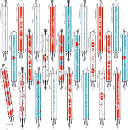 Nurse Ballpoint Pens Set 6 Designs Cute Nurse Pens 1.0 mm Black Ink Rotating Message Ballpoint Pens Funny Appreciation Gift Pens for Nurse Week Me...