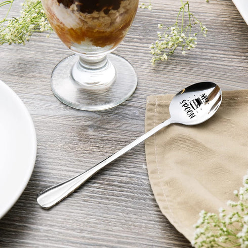 My Nutella Spoon Funny Engraved Stainless Steel Spoon, Best Coffee Spoon Ice Cream Nutella Spoon Gifts for Women, Men, Nutella Lovers, Birthday Ch...