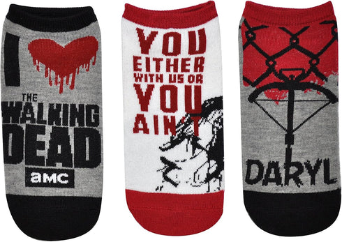 The Walking Dead Lowcut Socks - Negan, Daryl Dixon AMC - Fits Ladies Shoe Size: 4-10...
