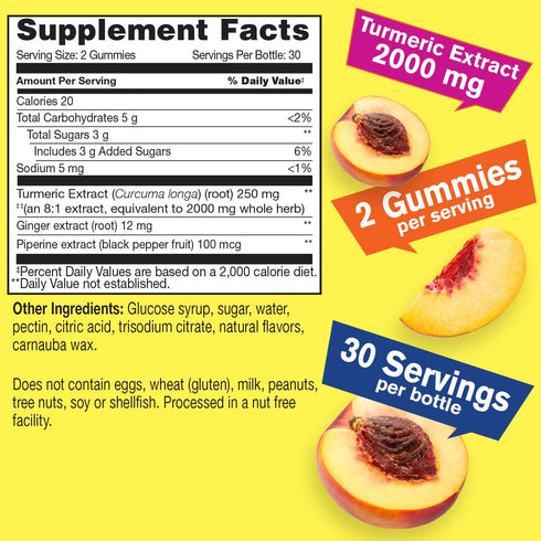 Turmeric Curcumin Gummies with Black Pepper - Antioxidant and Digestive Support - Skin Health, and Immune Function - Vegan, Non-GMO - 60 Count...