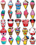25Pcs Ice Cream Charms for Clog Shoes Decoration, Sweets Food Charms Accessories for Adult...