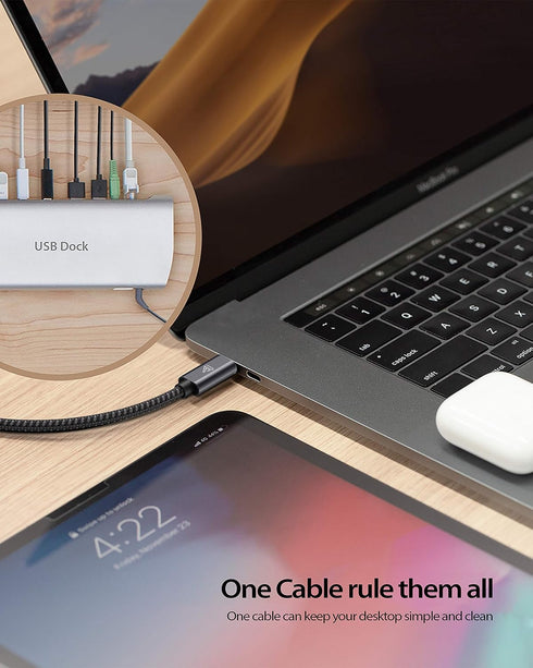 USB Type C Extension Cable (3.3Ft/1m), USB 3.1(10gbps) Type C Male to Female Extension Charging & Sync for iPad Mini 2021, MacBook Air M2/ M1/ Pro...