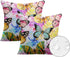 Butterfly Outdoor Waterproof Throw Pillow Covers 18 x 18 Inch Set of 2, Floral Green Tropical Pillowcase Square Cushion Case, Farmhouse Garden Dec...
